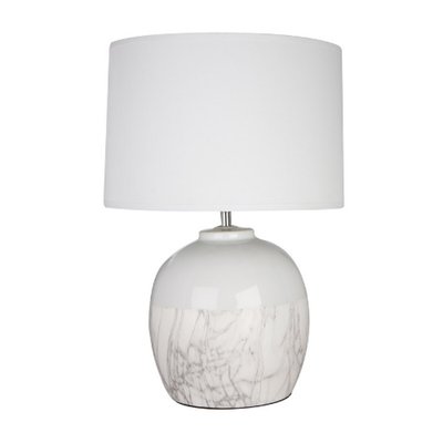 Marble Effect and White Contrast Ceramic Table Lamp SO'HOME