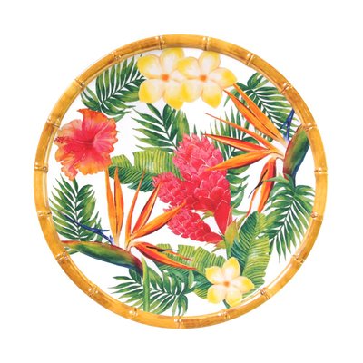Petite assiette mélamine Fleurs Exotiques 23 cm LES JARDINS DE LA COMTESSE
