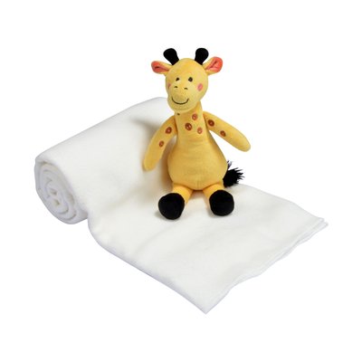 Plaid bebe avec son doudou Girafe de la savane DOUCEUR D'INTÉRIEUR