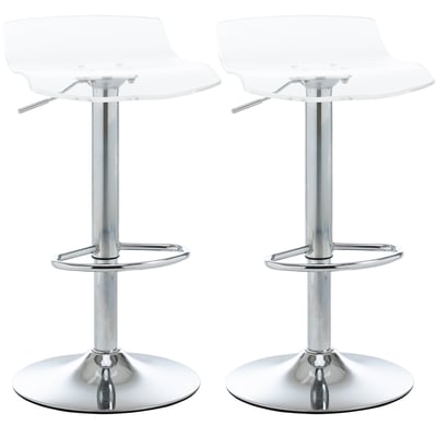 Tabouret de bar Acier Transparent HOMCOM
