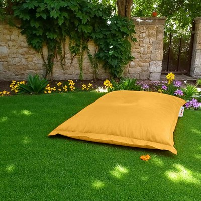 Pouf coussin de sol extérieur jaune - 100 cm ARTA PIER IMPORT