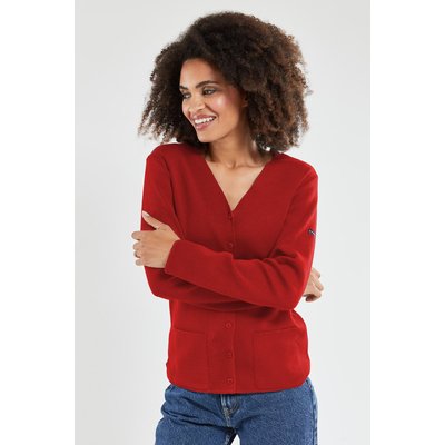 Cardigan uni à col V à boutons ARMOR-LUX