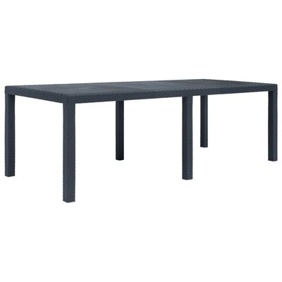 Table de jardin anthracite aspect rotin HOME MAISON