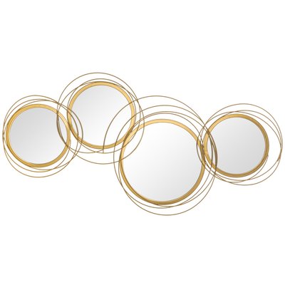 Lot de 4 miroirs ronds muraux Ø 30, 24, 21 cm métal HOMCOM