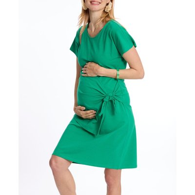 Robe courte de grossesse et d'allaitement Matelot vert CACHE COEUR