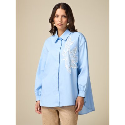 Chemise large réalisée en popeline de coton stretch OLTRE