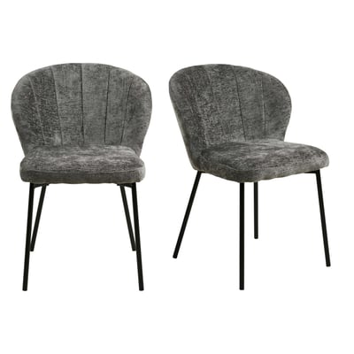 Chaise de salle à manger en tissu gris (lot de 2) ROSARIO PIER IMPORT