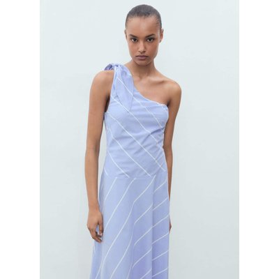 Robe rayures asymétrique nœud MANGO