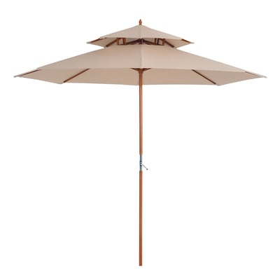 Parasol en bois peuplier droit 2 toits OUTSUNNY
