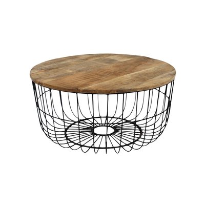 Table basse en bois de manguier et métal  ELLA MADE IN MEUBLES 