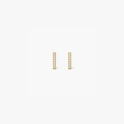 Puces d'oreilles barre sertie de zircon - argent 925 doré BALABOOSTE