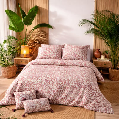 Parure housse de couette imprimée coton unie, Oli C DESIGN HOME TEXTILE