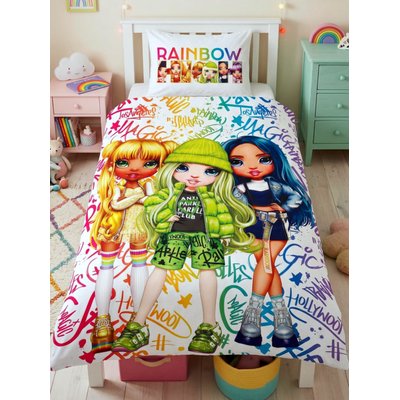 Parure de lit Enfant, Textile Oeko-Tex, Imprimée Réversible, Lit 1 place, RAINBOW HIGH HOME