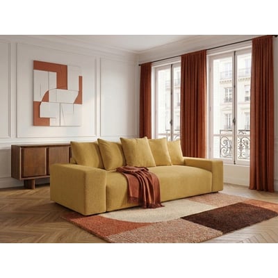 Canapé droit convertible 3 places en tissu chiné, VOLTAIRE BOBOCHIC