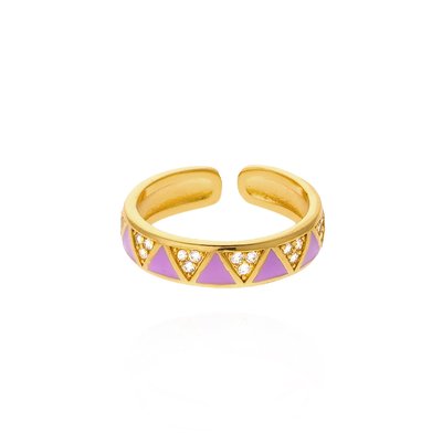 Bague ajustable avec émail coloré et strass YOLANDA HIPANEMA