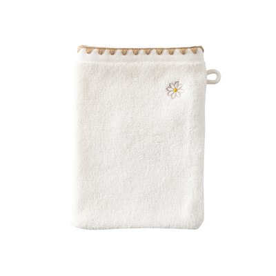 Gant de toilette coton bio A LA FOLIE CARRE BLANC