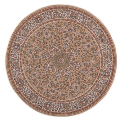 Tapis d'orient floral Dolna tissé, laine, rond THEKO