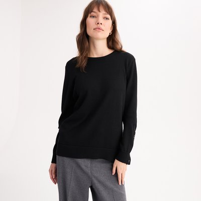 Maglione Donna A Maglia Con Orlo Curvo E Spacco Laterale | XIEERDUO Autunno Inverno 2024 In Nero (taglia L) Girocollo Morbido