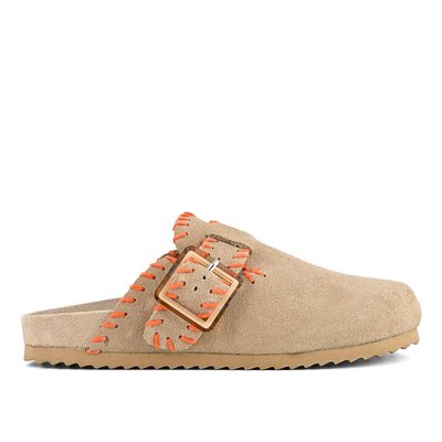 Klompen in leer met sierstiksels COLORS OF CALIFORNIA 