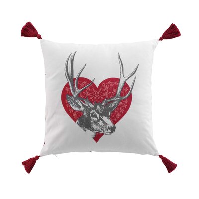 Coussin pompons Heidie le cerf DOUCEUR D'INTÉRIEUR