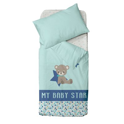 Parure housse de couette + taie d'oreiller Baby Star DOMIVA