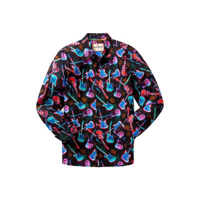Chemise à manches longues imprimé guitare néon JOE BROWNS