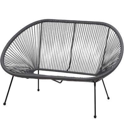 Canapé de jardin 2 places en résine gris anthracite Strings 137x92x85cm SUNNYDAYS