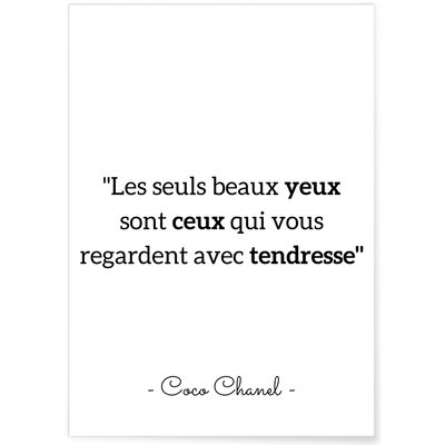 Affiche Coco Chanel : 'Les seuls beaux yeux...' L'AFFICHERIE