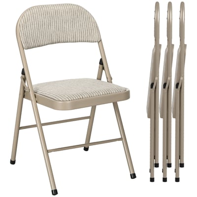 Chaise pliante Polyester Beige HOMCOM