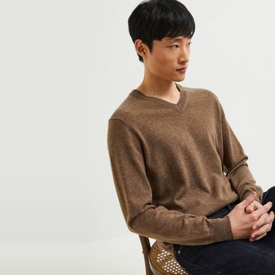 Pull col v en mélange laine et cachemire MONOPRIX