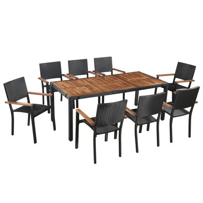 Mobilier d'extérieur en résine et bois HOME MAISON