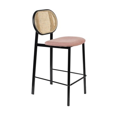 Tabouret de bar en tissu et cannage H65cm- SPIKE ZUIVER
