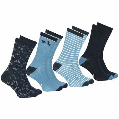 Pack of 4 Pairs of Patterned Crew Socks ATHENA