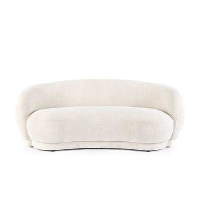 Canapé 3 places en tissu bouclette blanc L191 - ELLA HELLIN, DEPUIS 1862
