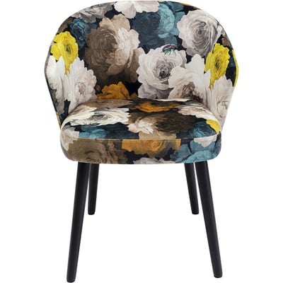 Chaise avec accoudoirs Pivoines jaunes KARE DESIGN