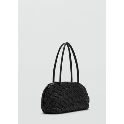 Sac porté épaule moyen cuir tressé MANGO
