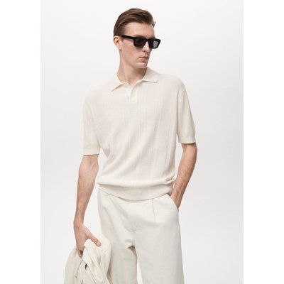 Polo maille ajourée et structurée rayures MANGO MAN
