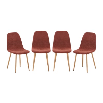 Chaise décor bois et tissu (lot de 4) VERA SWEEEK
