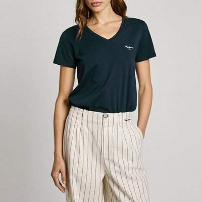 T-Shirt À Col V Avec Logo Imprimé PEPE JEANS