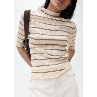 Pull-over maille côtelée col montant MANGO