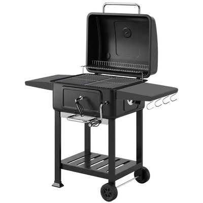 Barbecue au charbon de bois Métal Noir OUTSUNNY