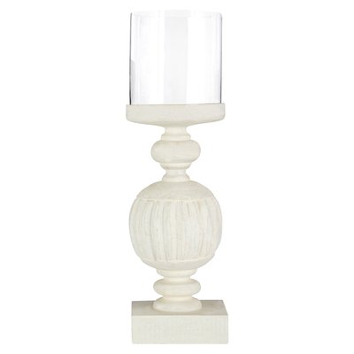 36cm Mango Wood Carved Candle Holder SO'HOME