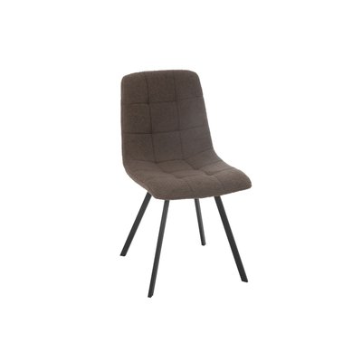 Chaises en métal noir et tissu bouclette (lot de 2) - OLIVIA HELLIN, DEPUIS 1862