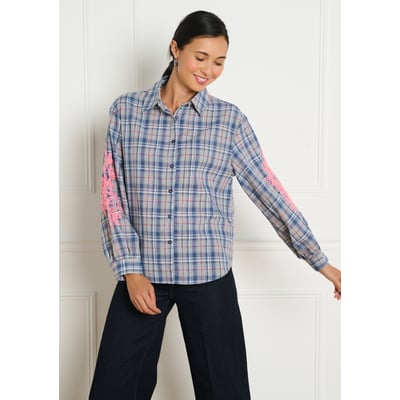 Chemise à carreaux brodée LOLALIZA