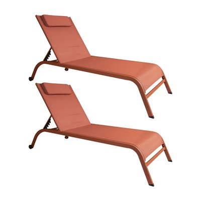 Lot de 2 chaises longues en acier inoxydable, NAPOLI NOW'S HOME