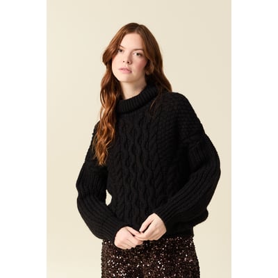 Pull manches longues col roulé brillant BONOBO