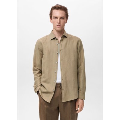 Chemise lin rayures tennis MANGO MAN