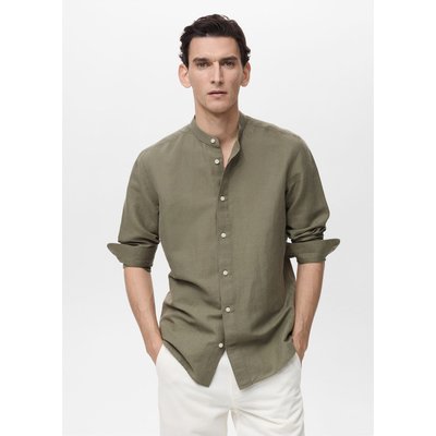 Chemise lin col mao MANGO MAN