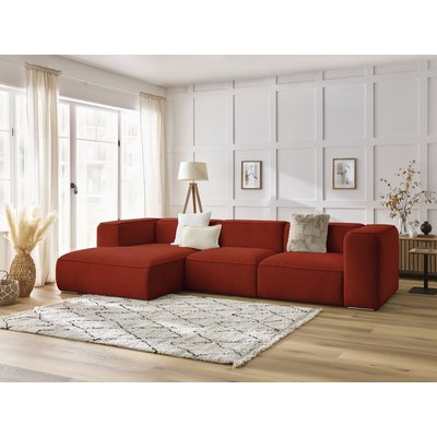 Canapé d'angle fixe 4 places en tissu texturé, ZEPHYR BOBOCHIC