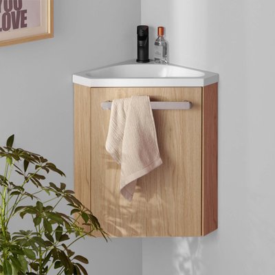 Ensemble lave-mains d'angle suspendu avec robinet noir SKINO MOB IN